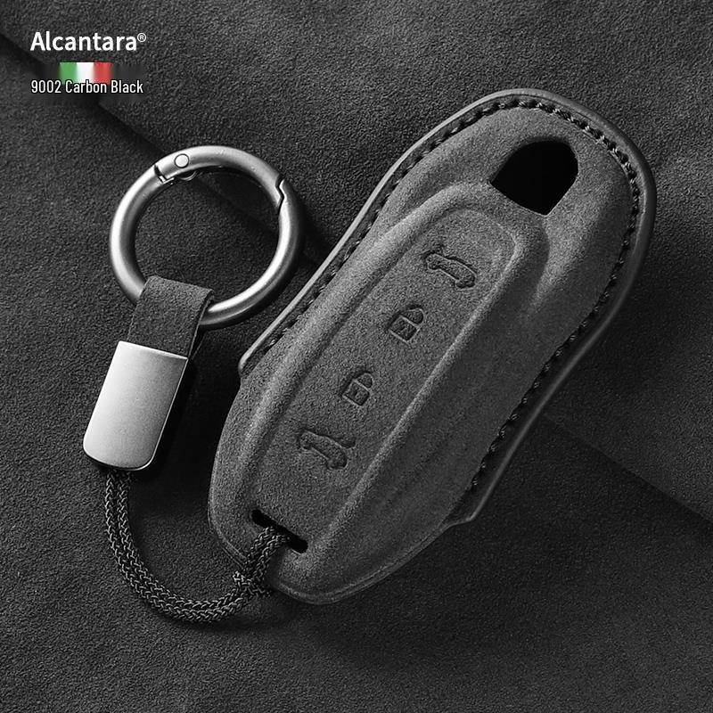 Suede Key Cover with Buckle for Porsche Macan 4, Fits 25 Models, Pure Electric & Jincheng Edition