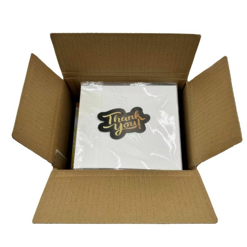 Набор из 50 уникальных минималистичных благодарственных открыток с конвертами. Креативные маленькие открытки неправильной формы для клиентов, покупателей, сотрудников.