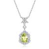 S925 sterling silver drop-shaped natural crystal stone pendant s925 sterling silver butterfly-shaped necklace niche light luxury collarbone chain