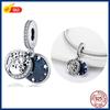 100% S925 Sterling Silver Firefly Charms Evil Eye Hot Air Balloon Blue Charms Fit  Original Bracelet DIY Jewelry Making