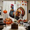 2 шт. HD Праздник урожая Петух Тыква декоративная занавеска Белый галстук цифровая печать занавеска Украшение дома стиль Украшенный
