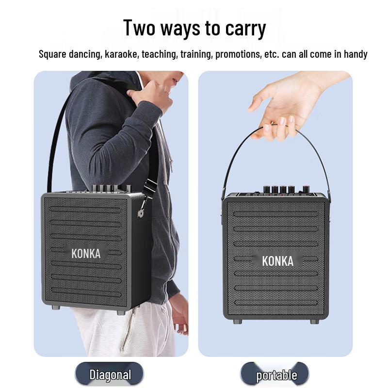 Konka Portable Outdoor Bluetooth Speaker with Radio & Mic