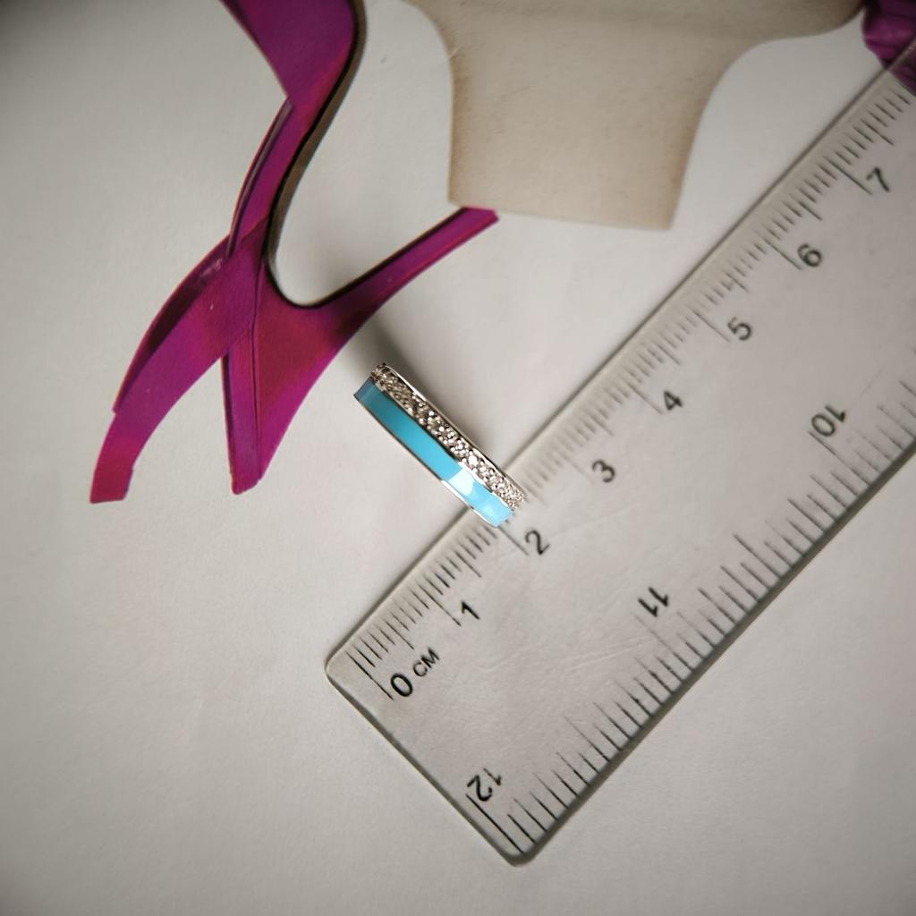 Silver Ring with Cubic Zirconia, Enamel, Product Weight 2.57 G (60002232)