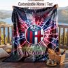 Flannel Blanket Bologna FC Print Custom Name Text Soft Throw for Sofa Bed