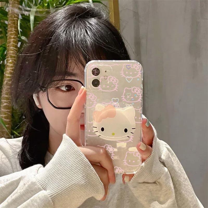 Милый чехол-держатель для телефона Kuromi Hello Kitty для Samsung A57 A56 A55 5G A54 A53 A17 A07 A36 A35 A26 A52 A34 A16 A15 A14 5G