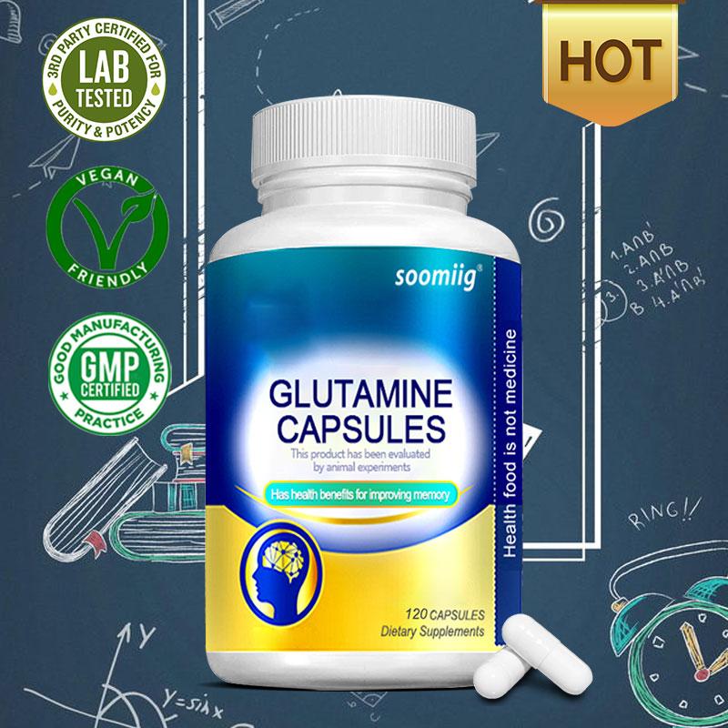 Glutamine & Vitamin Capsules: Enhance Cognitive Performance, Promote Brain Health - 120 Capsules