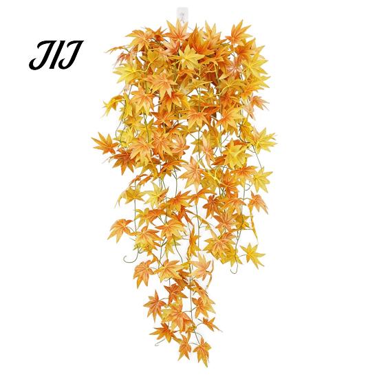 Decorative Hanging Vines for Store Display 5?Fork Artificial Maple Leaf Vine, Fake Foliage Wall Indoor Greenery Living Room Plant, Simulated