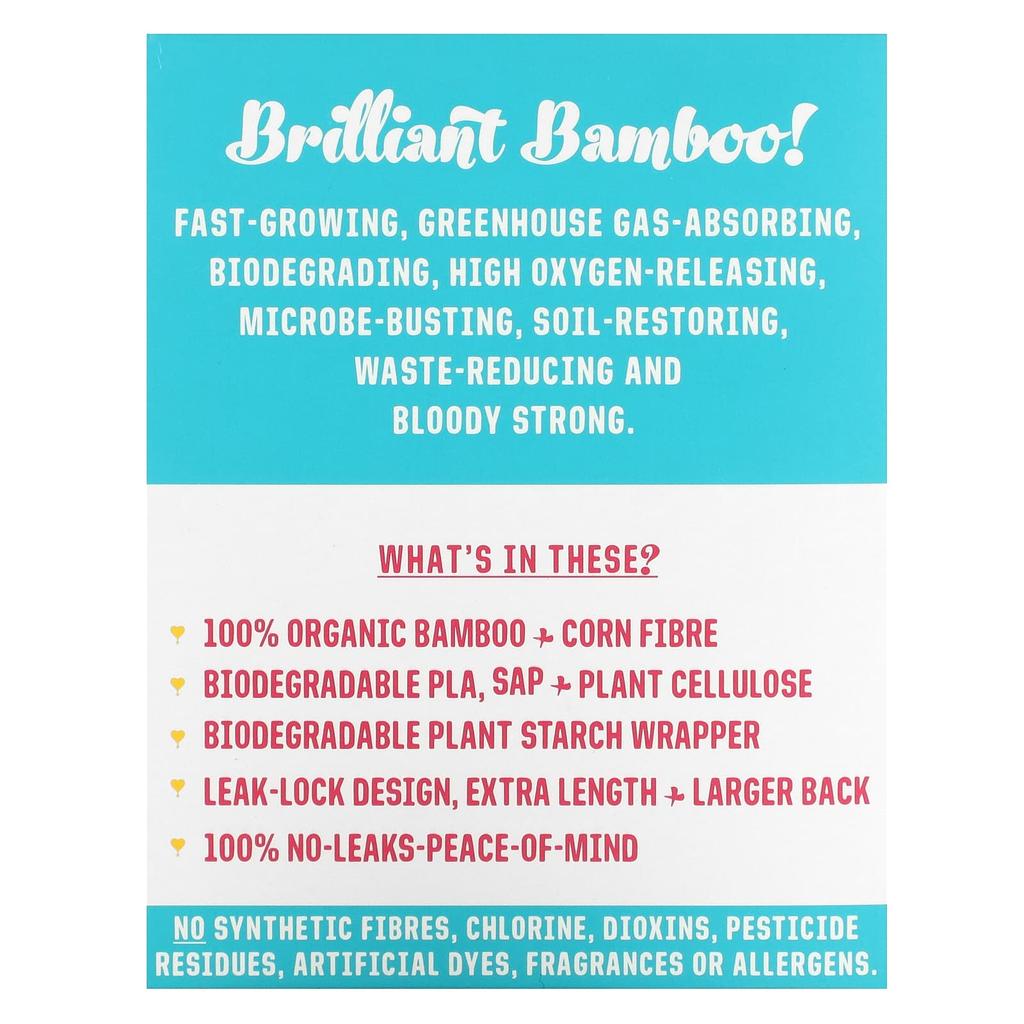 Bamboo Ultra Long Pads, Winged, 10 Count