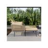 Canapé de jardin avec 2 coussins et 2 coussins de dossier, chaise longue d'extérieur, coussins déhoussables, couleur kaki