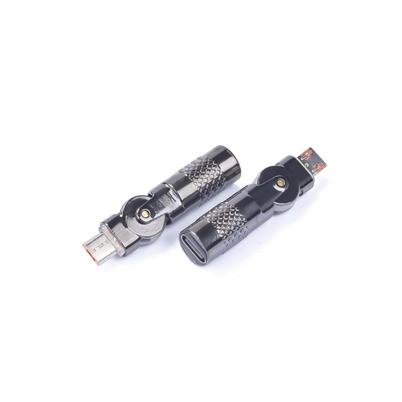 Адаптер Type C к USB Алюминиевый 4,8 см Вращающийся на 90 градусов Для смартфонов Передача данных 480 Мбит/с Быстрая зарядка 3А