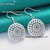 Silver Filigree Floral Round Earrings for Women - West Lake Beauty Jewelry