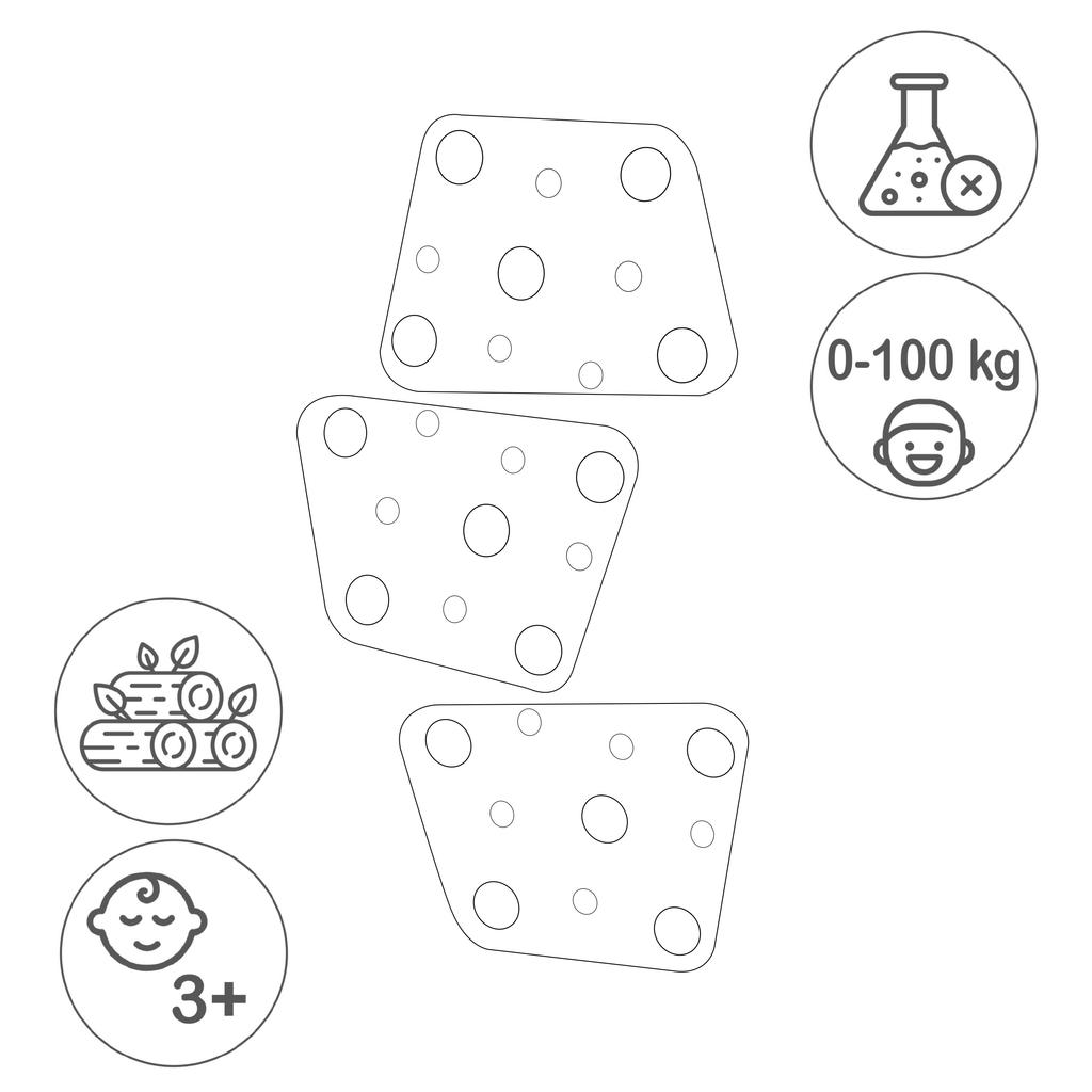 Climbing Wall Cheesy 3 Grey - Coloured Grips