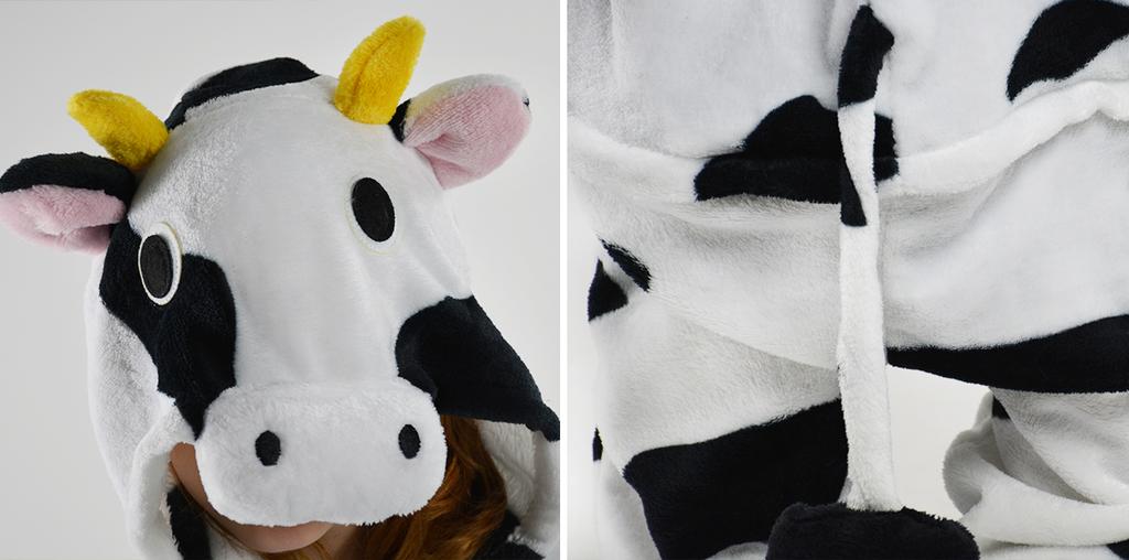 Cow warm one-piece pajamas children's costume kigurumi tracksuit 146-152 Onesie children 015pcN cow - 146-152