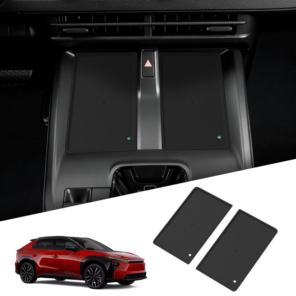 Smabee Left Drive for Toyota BZ4X/BZ 2026- Silicone Dual Wireless Charging Pad Car Phone Anti Dirt Mat Interior Accessiories