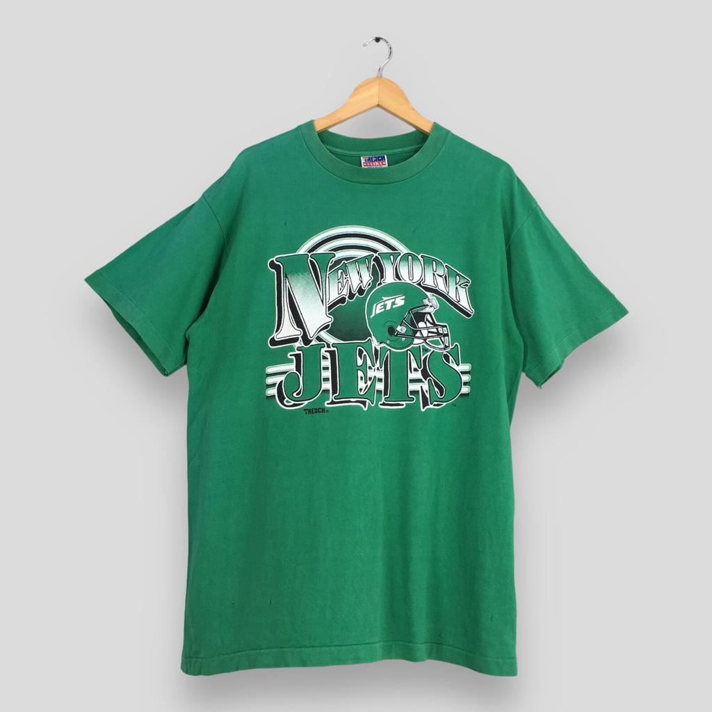 Винтажная футболка New York Jets NFL Rugby Green 90-х годов, размер M, Национальная Футбольная Лига, футболка Jets, New York Jets, спортивная, Super Bowl, размер M