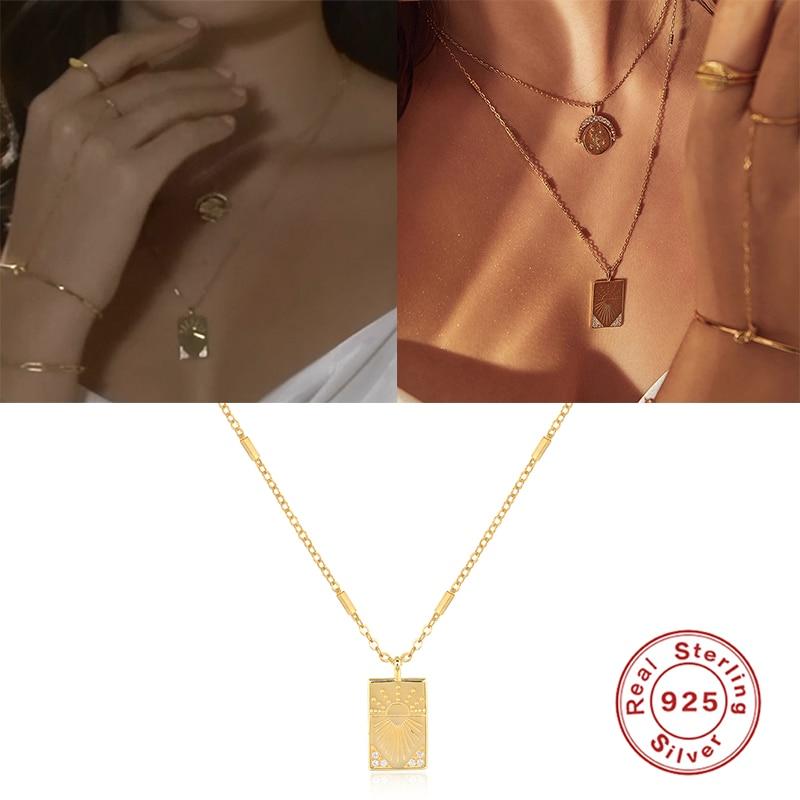 Ожерелье из стерлингового серебра 925 пробы для женщин, цветное ожерелье с крестом, шармы, цепочки, изысканная бижутерия, чокер, бижутерия для женщин, тренд