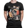 Cat Playing Computer Games T Shirt Men's  100% Cotton Funny T-Shirts Crew Neck  Tees Short Sleeve Clothing Plus Size
