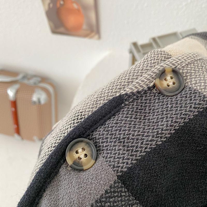 Весна и осень Новая детская куртка в клетку в стиле ретро