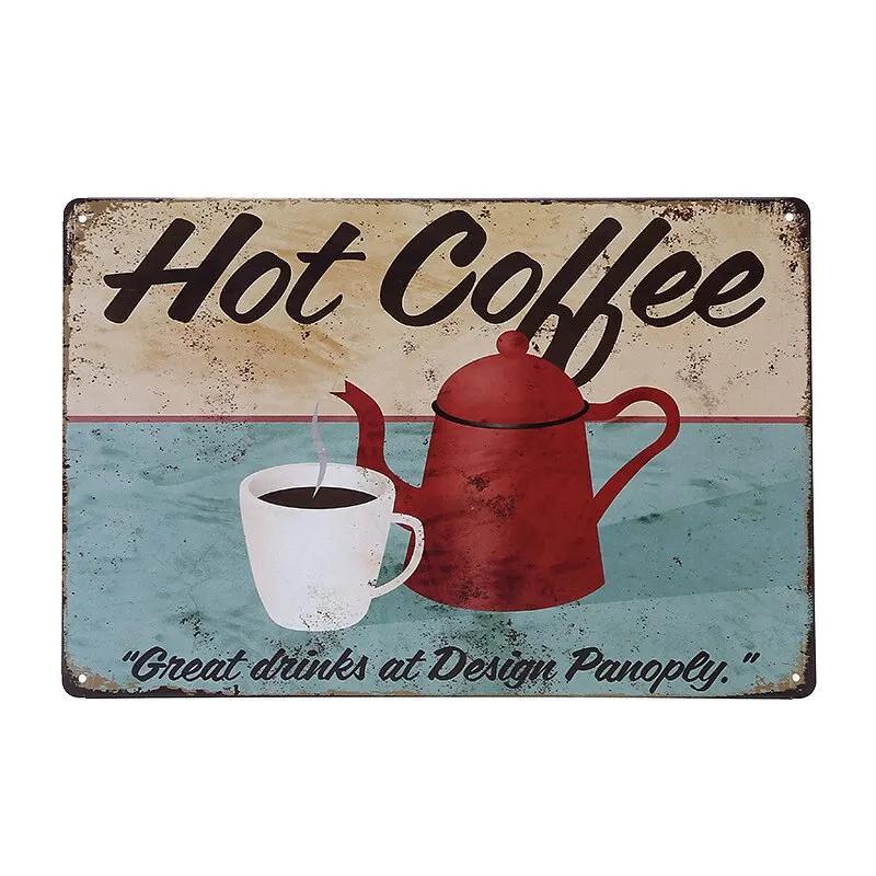 Vintage Shabby Chic Kaffee Menü Metall Zinn Zeichen Retro Home Bar Cafe Pub Taverne Wand dekoration dekorative Platte Poster für