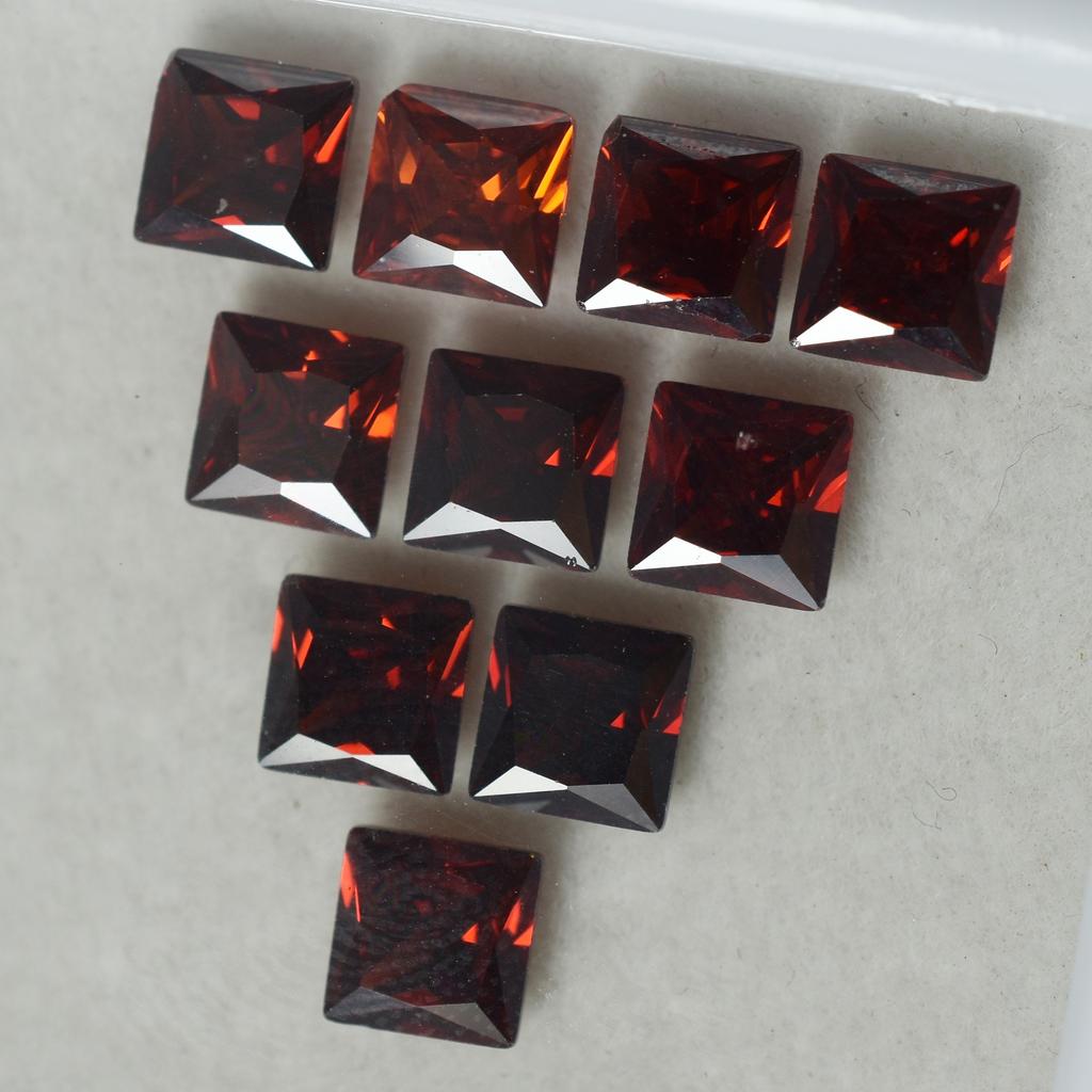 Natural Orange Sapphire Loose Gemstone Dark 15 pcs Square Cut 5x5 mm September Birthday Birthstone