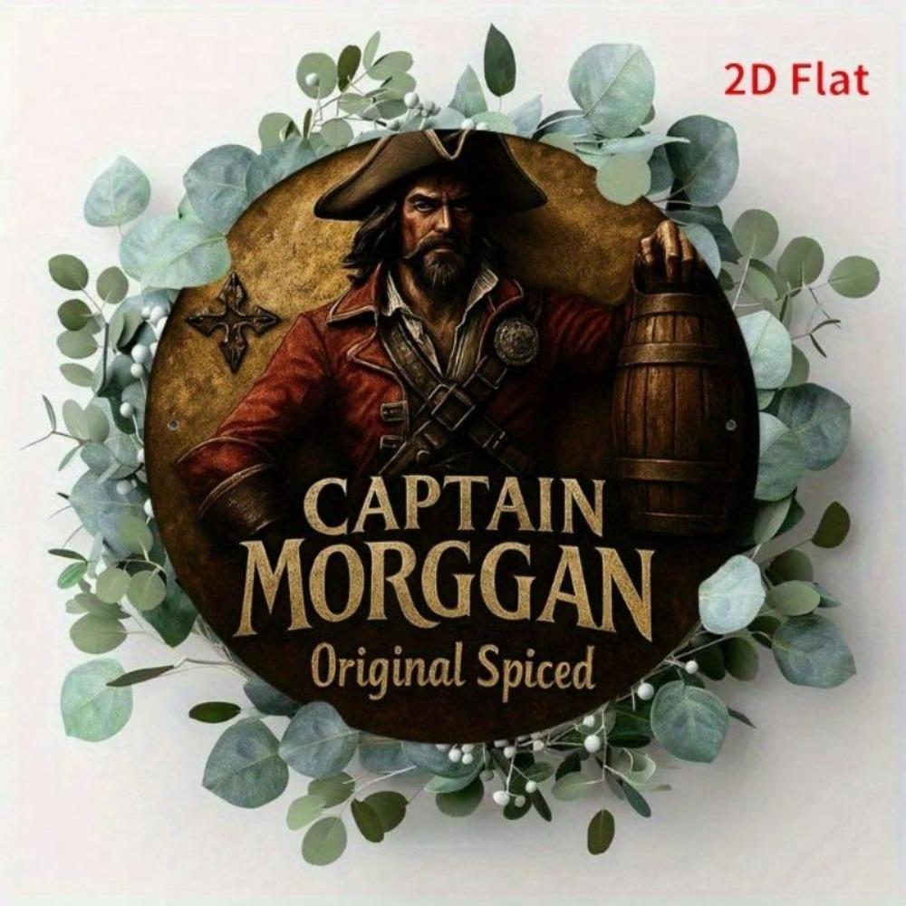Vintage Metal Sign Captain Morgan Rum Bar Pirate Wall Art Home Pub Decor