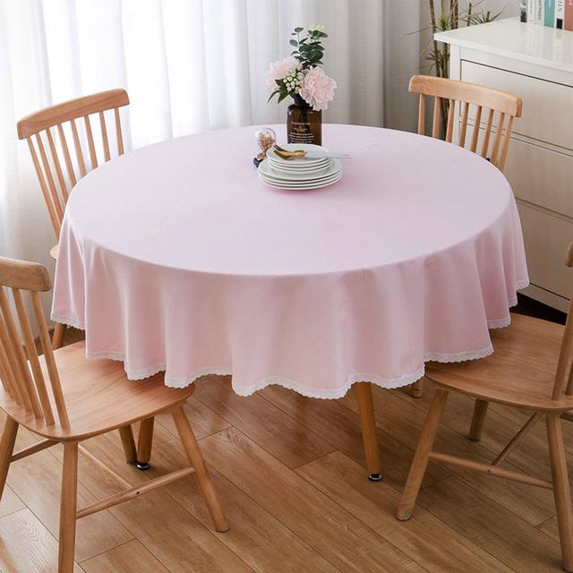 Скатерть кружевная круглая водонепроницаемая маслостойкая свадебная скатерть однотонная хлопковая льняная элегантная скатерть для обеденных мероприятий