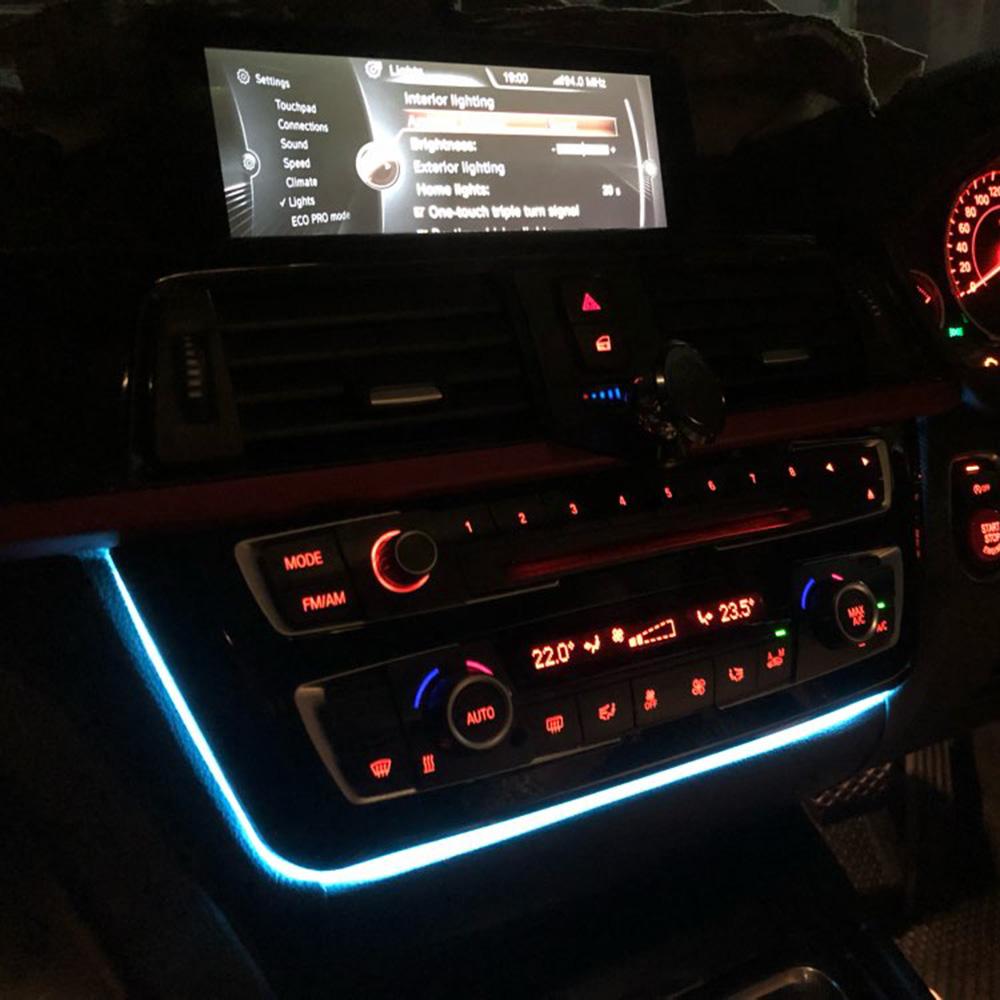 Для BMW F30 F31 F32 серии 3 4 центральная консоль радио отделка крышка светодиодные декоративные фонари приборная панель AC панель освещения корпус аксессуары