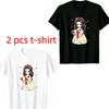 Fun Anime Cartoon Girl Print Kids T-Shirts Summer Fashion Street Outdoor Casual T-shirt Tops for Boy and Girl's Tees Top