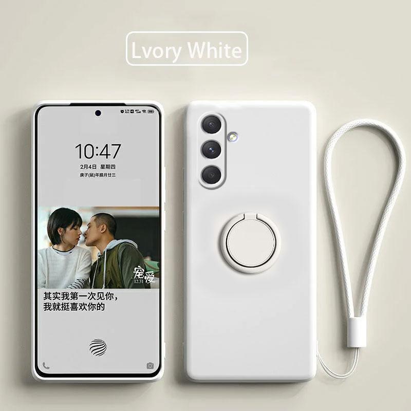 Case for Samsung Galaxy A54 5G Liquid Silicone Ring Holder Soft Phone Cover for Samsung Galaxy A54 5G Shockproof Back Fundas