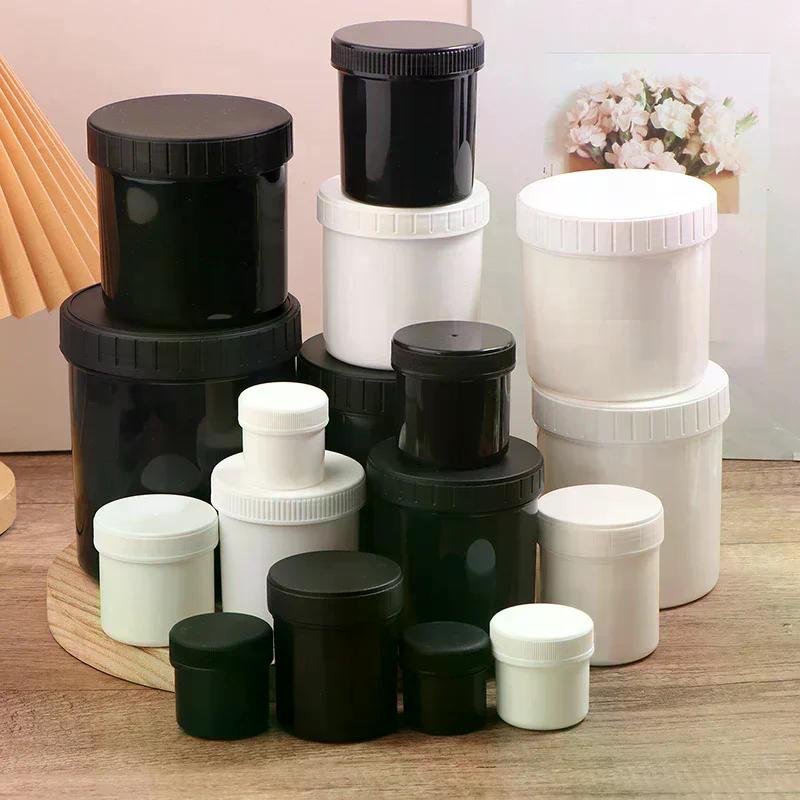 1pcs Makeup Box Storage 30-1000ml White/black Plastic Jar Mask Cream Food Tank Cosmetic Empty Container
