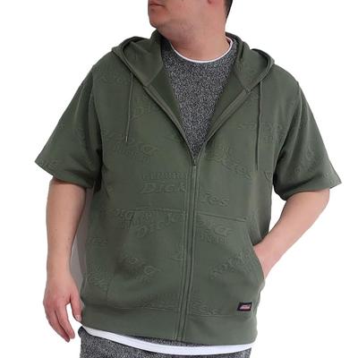 Мужская толстовка с капюшоном Dickies большого размера, с коротким рукавом, на молнии, флисовая, размеры 3XL, 4XL и 5XL, номер товара 10001866 (Япония, Алфавит, 3XL, Хаки)