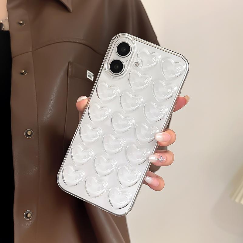 Модный прозрачный чехол из мягкого силикона в форме сердца для iPhone 17 Air 16 15 14 13 12 11 Pro Max 16 Plus