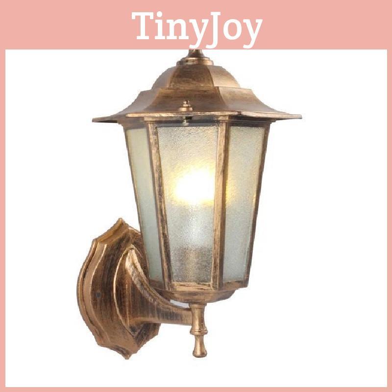 Ретро уличный шестигранный настенный светильник с медной отделкой и водонепроницаемой светодиодной технологией
