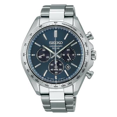 [Часы Seiko] Мужские часы Seiko Selection Solar Chronograph The Standard SBPY163 Silver