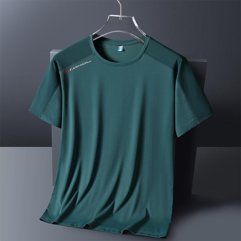 Тонкая футболка с круглым вырезом, летняя спортивная футболка для бега, цветная мужская и женская короткая футболка, повседневная, свободная, из шелка, быстросохнущая
