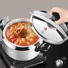 Bymaocar 3.17Qt Aluminum Pressure Cooker, Sealed Mini Cooking Pot for Gas, Halogen & Electric Stove, Compact Kitchen Storage Pot