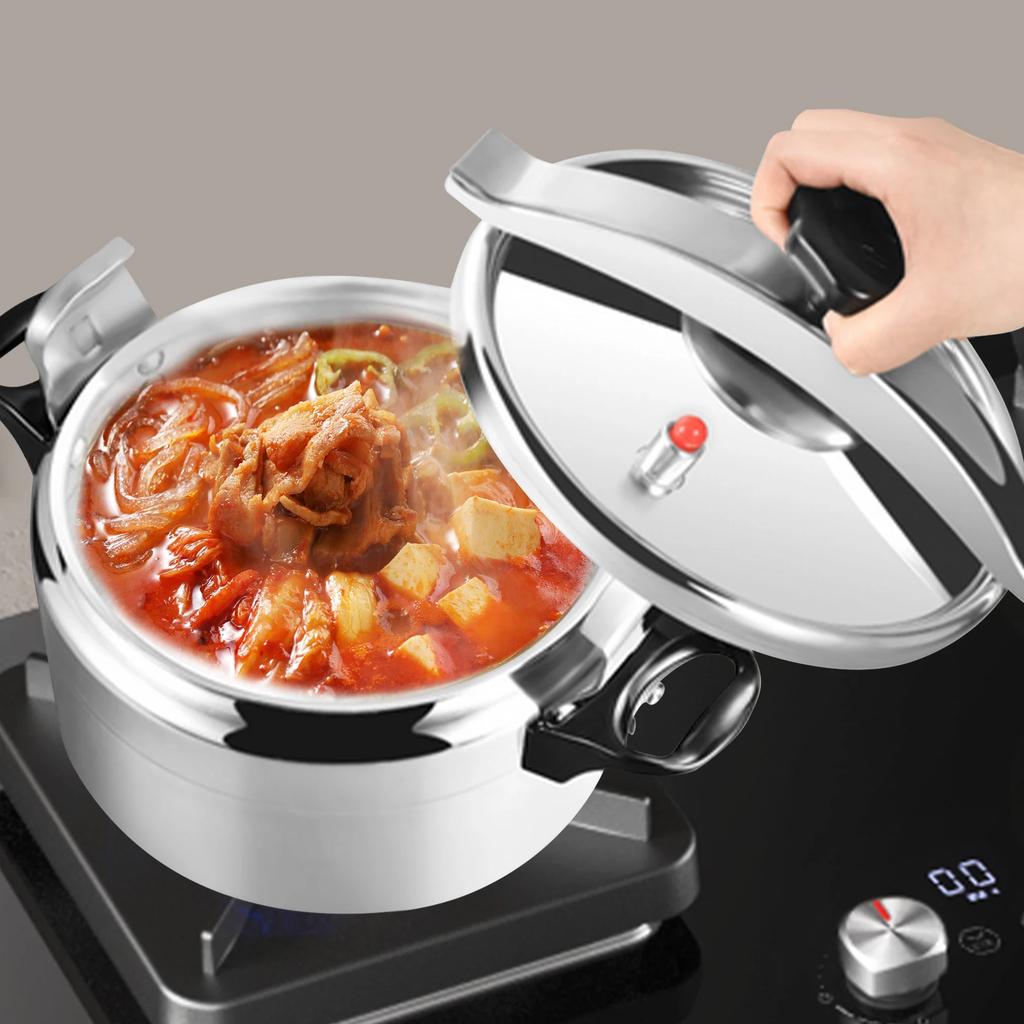 Bymaocar 3.17Qt Aluminum Pressure Cooker, Sealed Mini Cooking Pot for Gas, Halogen & Electric Stove, Compact Kitchen Storage Pot