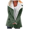 Women's Casual Fashion Loose Solid Color Hat Plus Fleece Collar Pocket Jacket