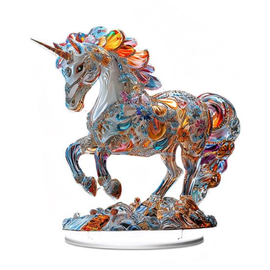 Acrylic Horse Ornament 2D Flat Horse Tabletop Decoration Collectible Colorful Horse Centerpiece for Year of The Horse New Year Living Room Decor