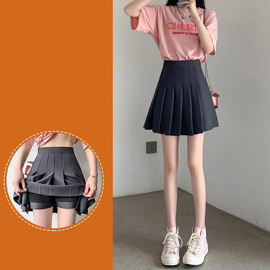 Юбка средней длины с эластичной резинкой на талии для женщин, летняя плиссированная юбка в карманном стиле для высокой талии, утягивающая короткая юбка, модная женская одежда