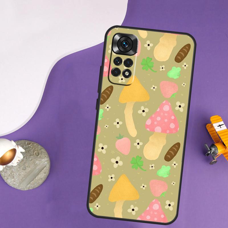 Коттеджкор Лягушка Гриб Луна Чехол Для Xiaomi Redmi Note 13 Pro 14 12 9 10 11 Pro 10S 11S 12S Redmi 10C 13C 14C 12C Обложка