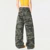 OREETA Tactical Style Camo Pants Unisex Loose Straight Leg Casual Trousers Teens