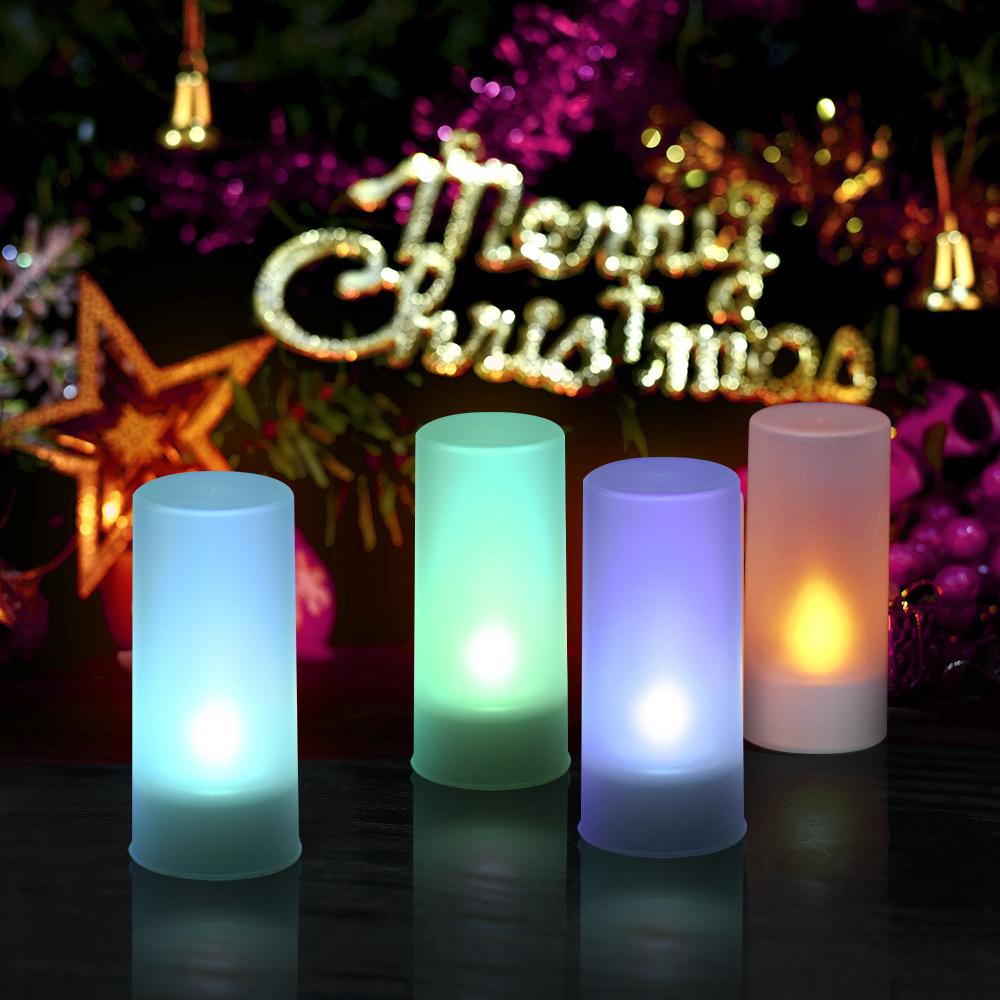 12 PCS Flameless Candles Realistic LED Cordless Tealight Candles 6 Colors Changing with Frosted