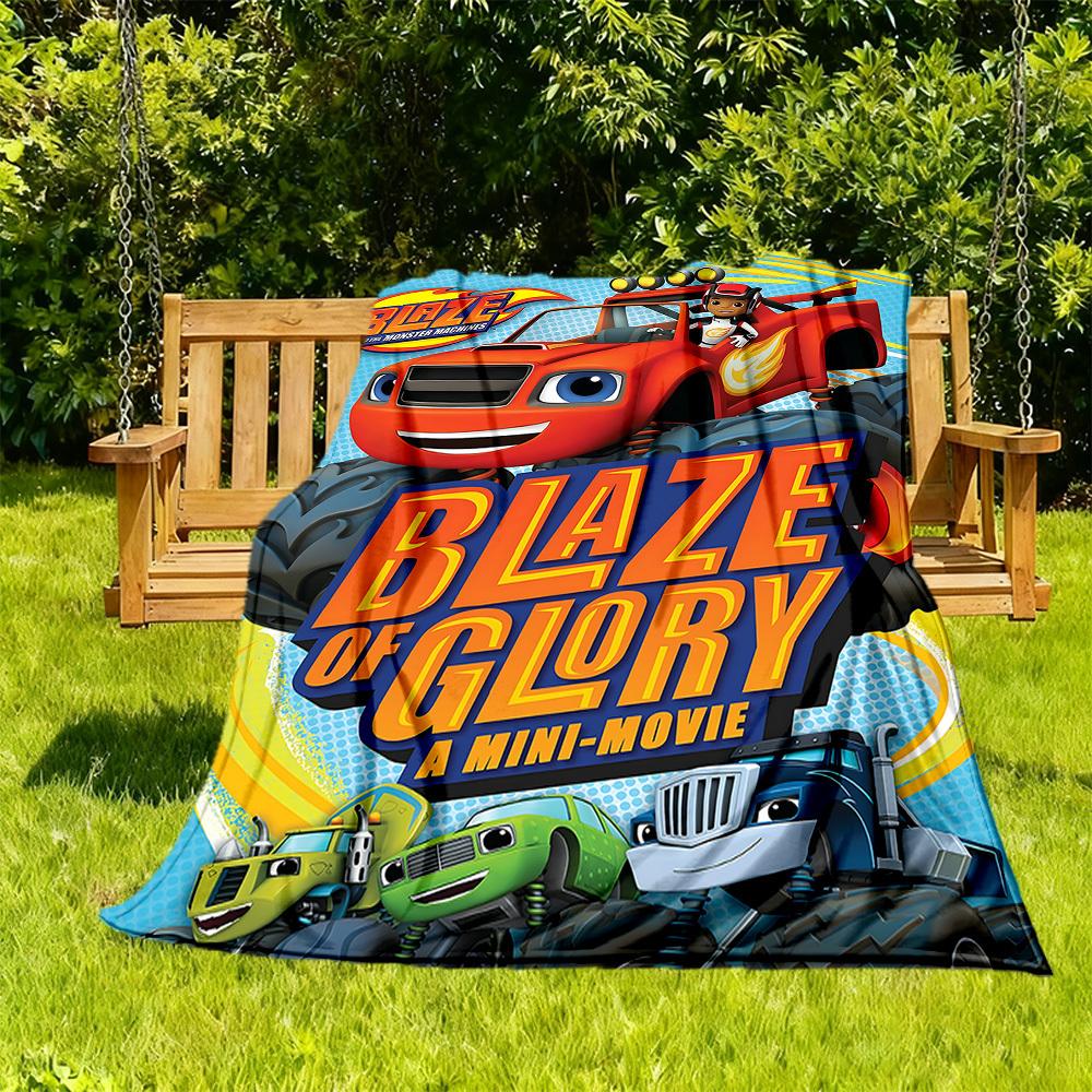 1pc Blaze Monster Machines Glory Outdoor Blanket Lightweight Flannel, Soft & Warm, All-Season Use for Sofa, Outdoor, Camping, Living Room, Office068