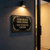 Indoor Wall Decor God Bless This Home Vintage Metal Sign, Iron Hanging Plaque Decor, Sturdy Plaques Christian Blessing Art for Garden Yard Porch