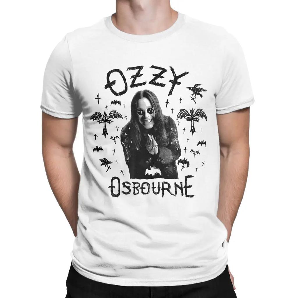 Мужские футболки Ozzy Osbourne Cross Flying Novelty Pure Cotton Tee Shirt Short Sleeve T Shirt Round Gate Clothing 4XL 5XL 6XL