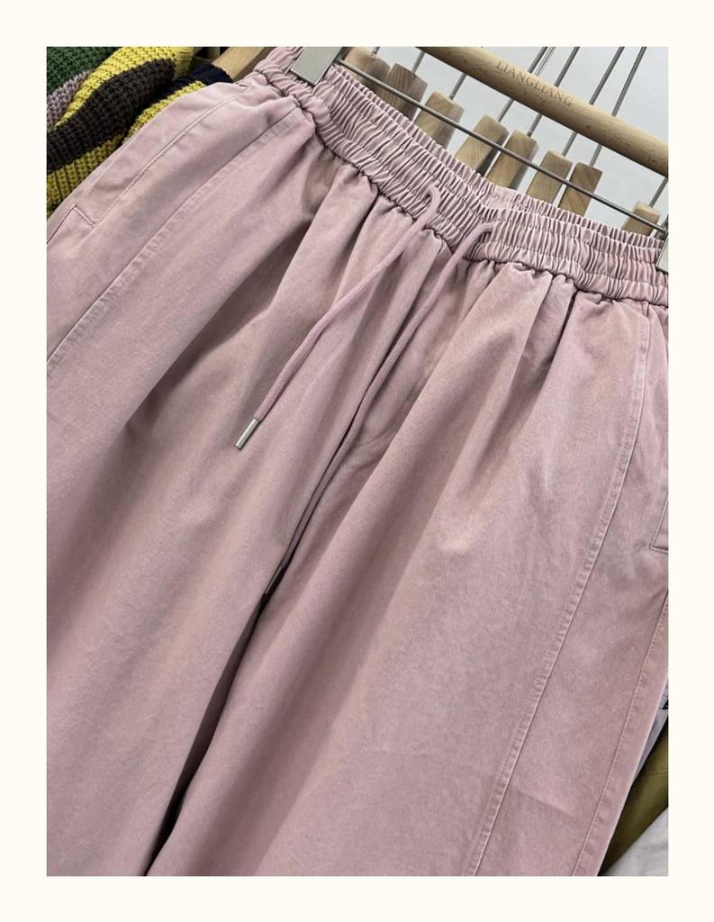 31049 Korean Style Loose Plus Size Casual Retro Wash Cotton Dad Carrot Pants