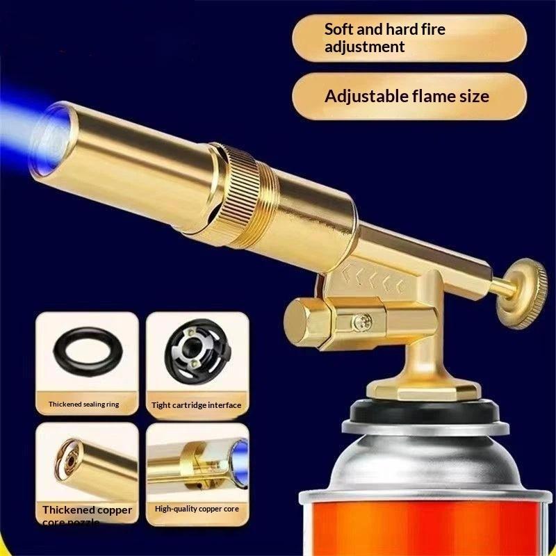 Easy to Refill Auto Ignition Gas Welding Torch Adjustable Flame Burner for Brazing Cooking Camping BBQ Home Maintenance
