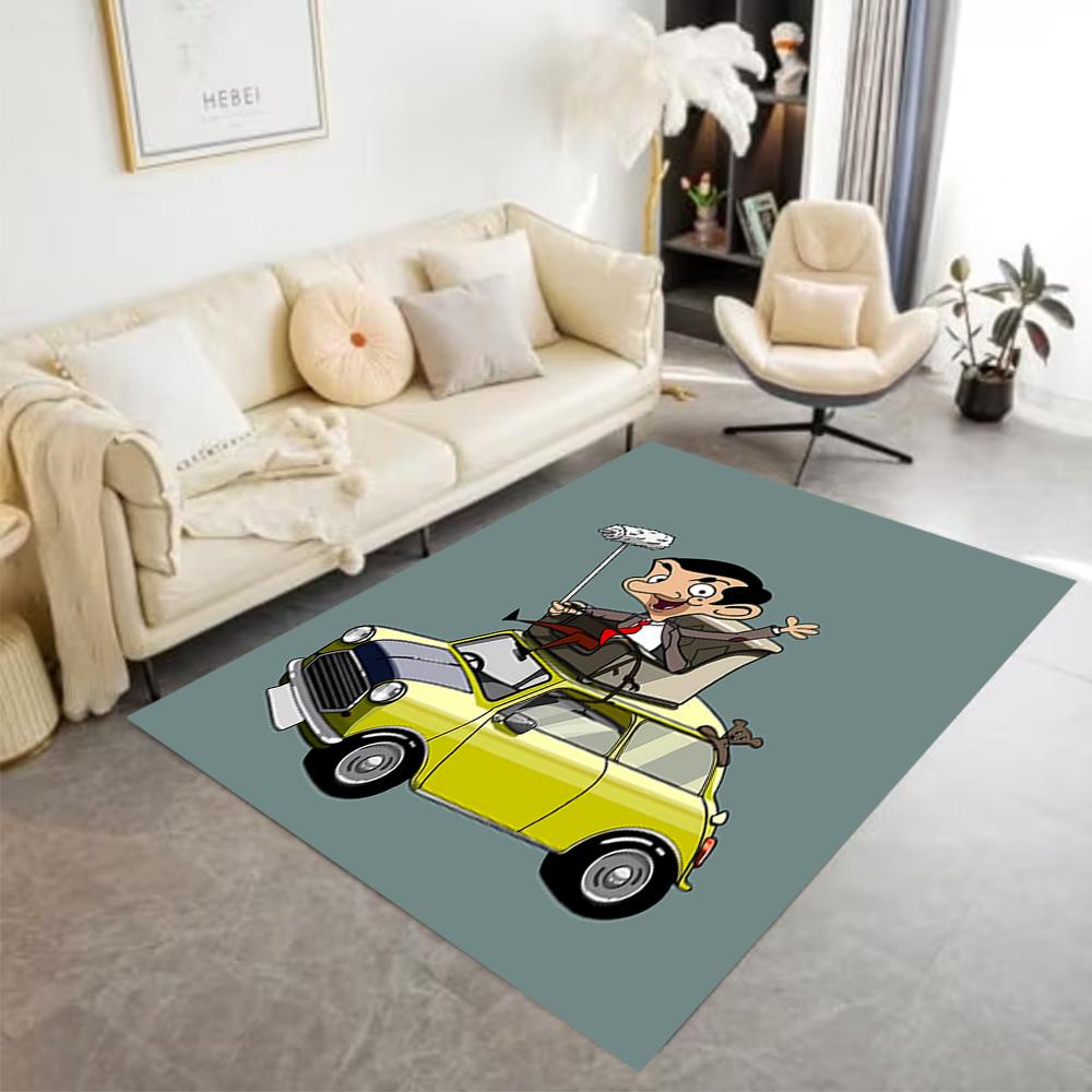 Mr. Bean Adventures Floor Rug Office Rug Design for Kitchen Bedrooms Study room Playrooms Antislip Carpet Office home decor Perfect Gift for Women/Men