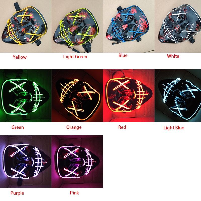 Led Light Mask Up Funny Mask The Purge Election Year Ideal For Halloween And Cosplay Events